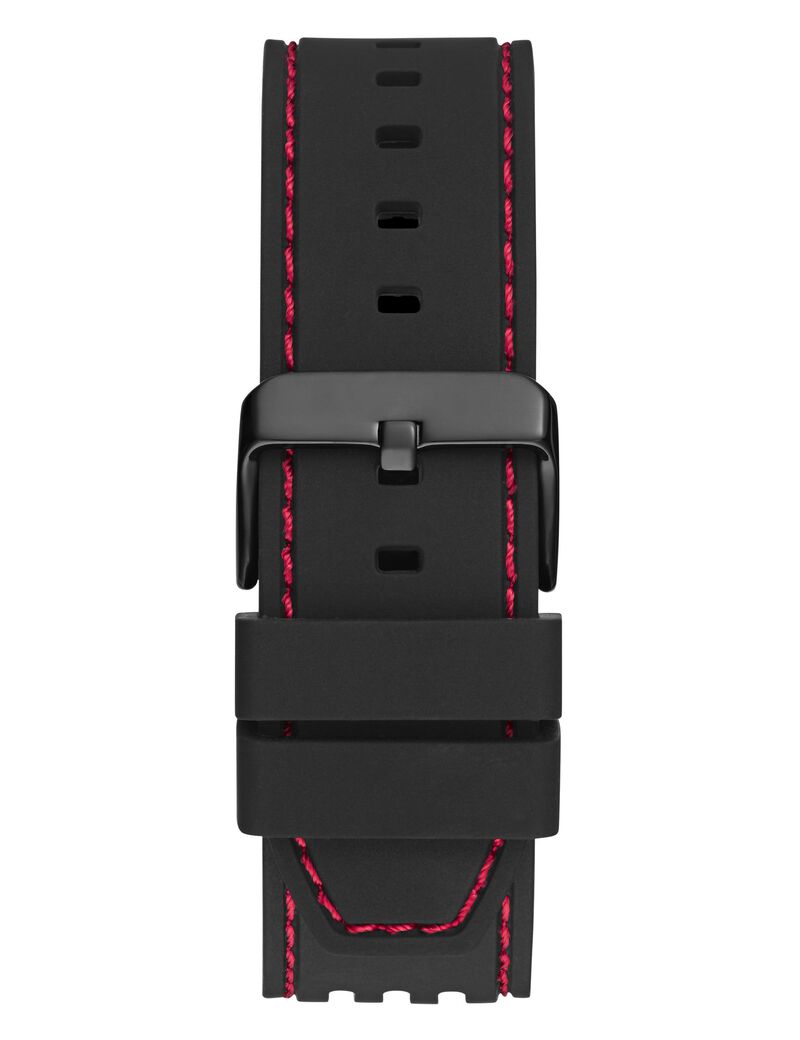 Black Quartz Analog Silicone Watch