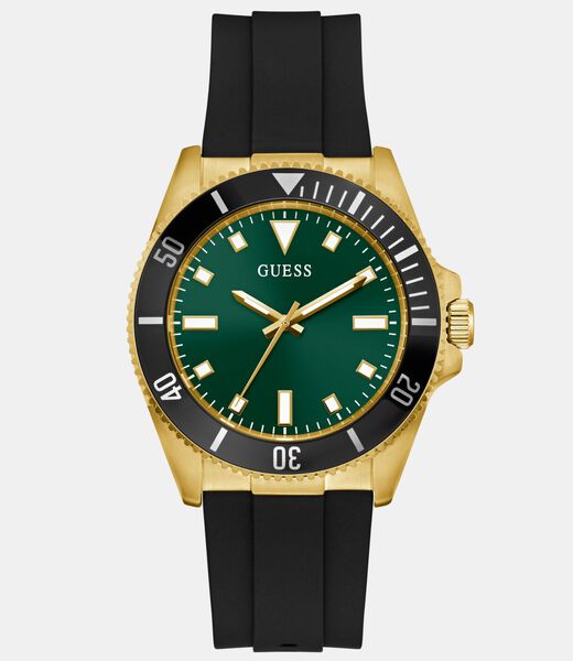 Mens Black Gold Tone Analog Watch