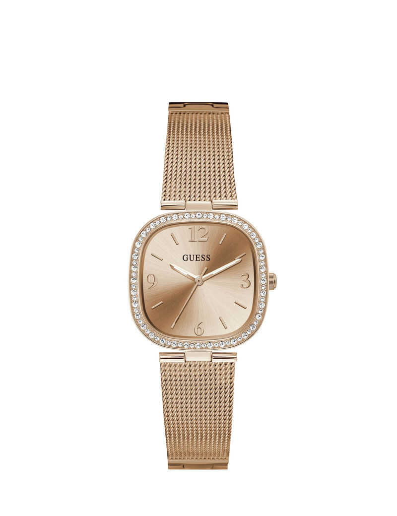 Rose Gold Square Mesh Watch