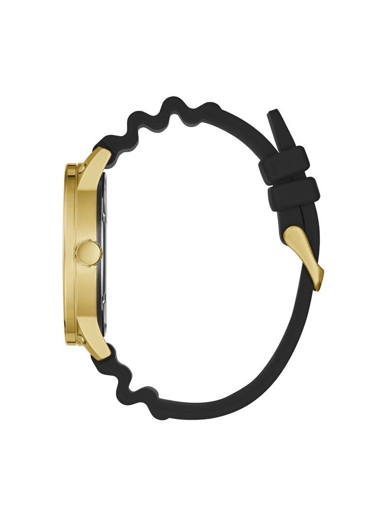 Gold And Black Analog Silicone Watch