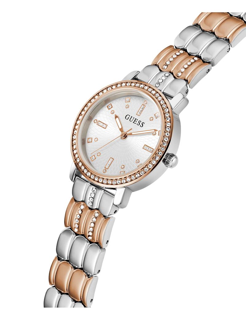 P SLV CS W/ P RS GLD TOP PART / SUN WHT DL / P SLV & RS GLD BRCT W/ CRYS