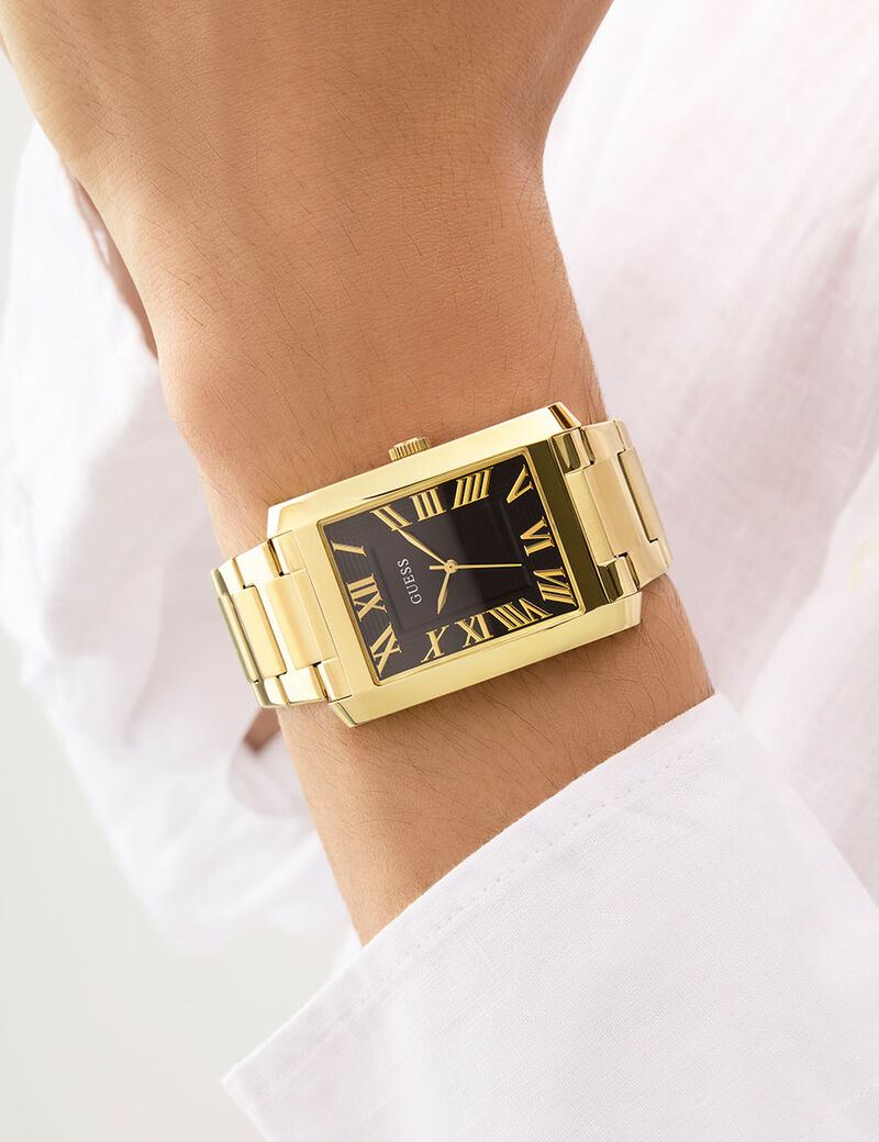 guess mens gold tone analog watch