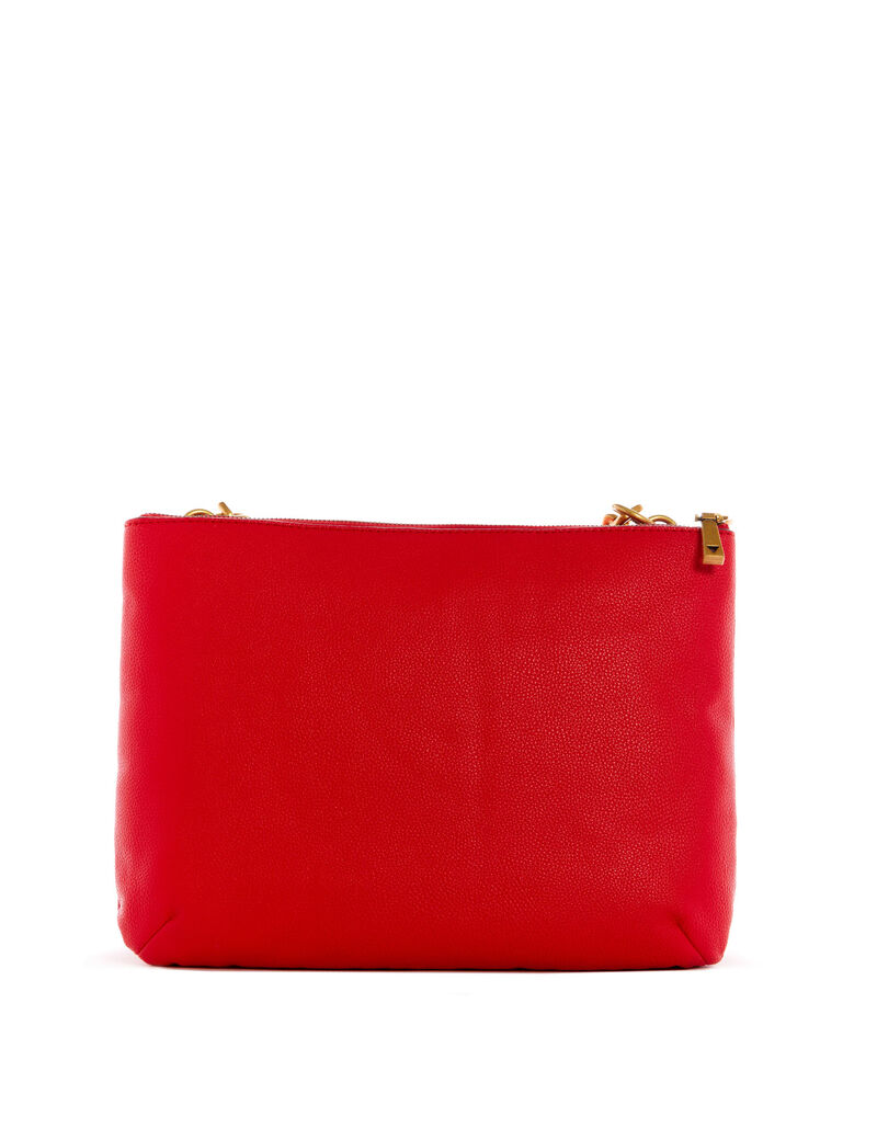 حقيبة كتف متعددة الأقسام باللون الأحمر