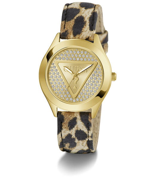 Ladies Leopard Gold Tone Analog Watch