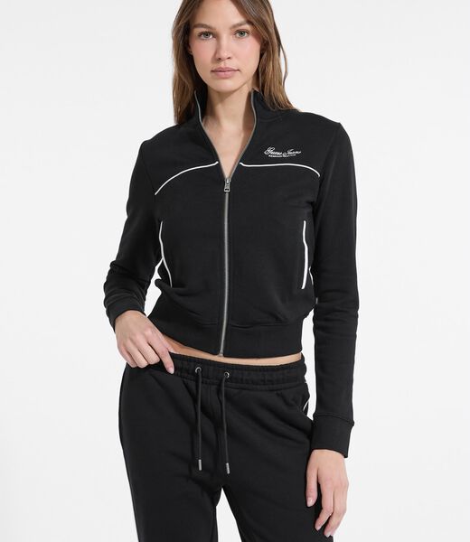 Cropped V-neck sweatshirt