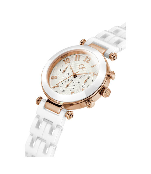 Gc Rose Gold And White Multifunction Watch