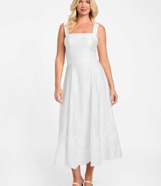 Marciano linen-blend long dress
