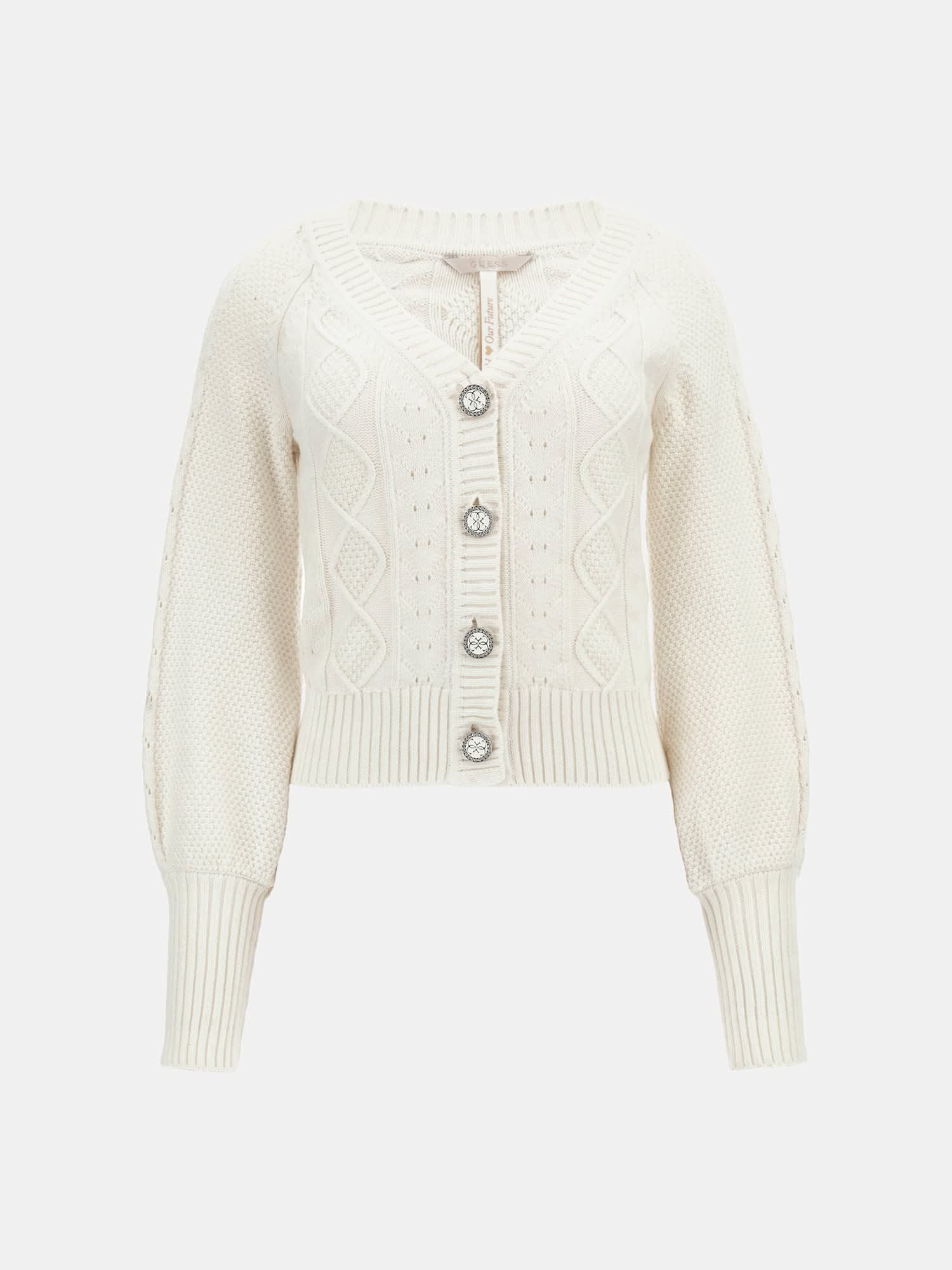 Shop GUESS Online Cable Knit Cardigan