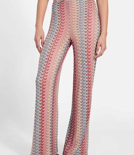 Striped wide-leg pants