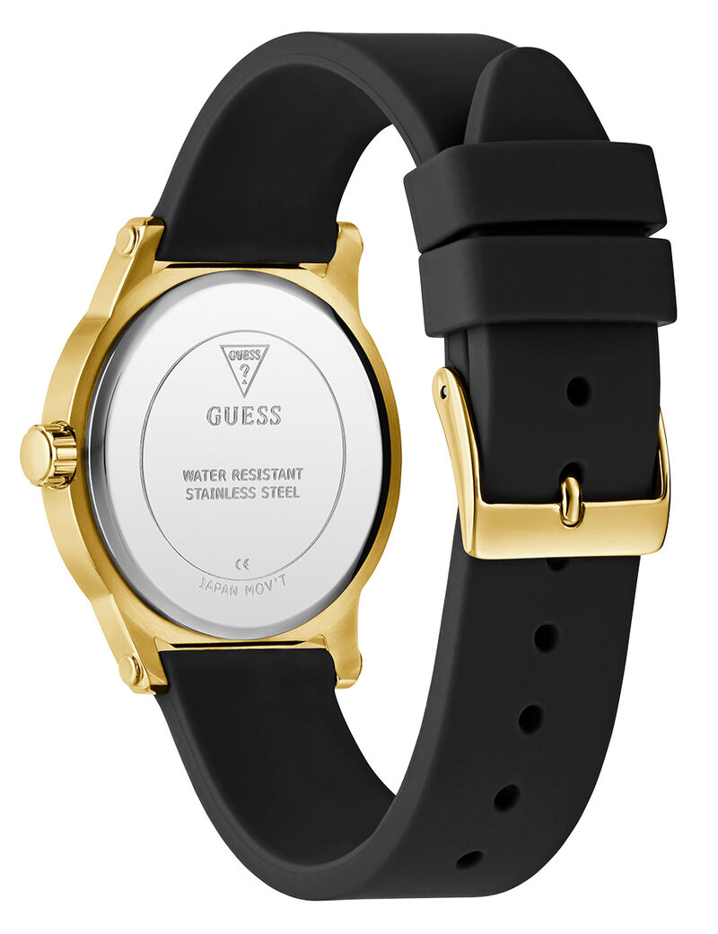 Ladies Black Gold Tone Analog Watch
