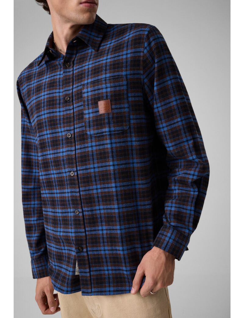 guess regular fit flannel shirt