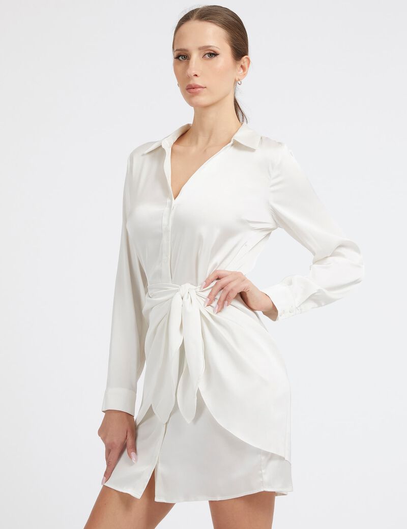 Satin chemisier dress