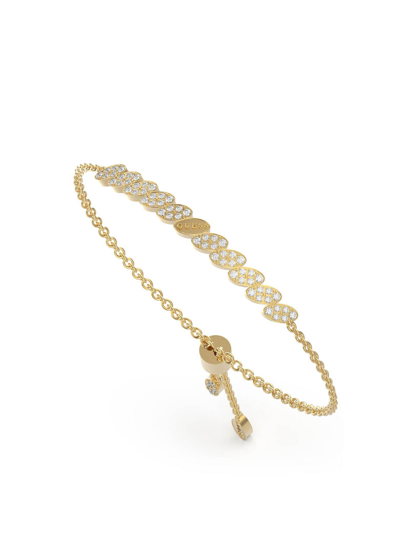 Lady Br White Cubic Zirconia Leaf Bracelet Yellow Gold Apr'2022