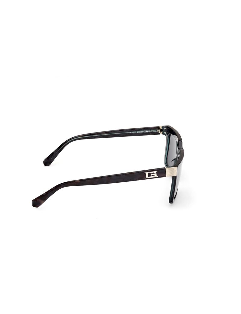 Square dark green sunglasses