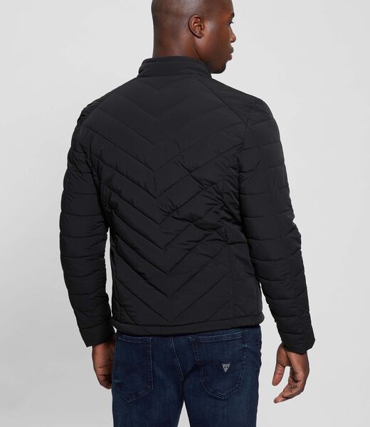 Stretch padded logo biker jacket