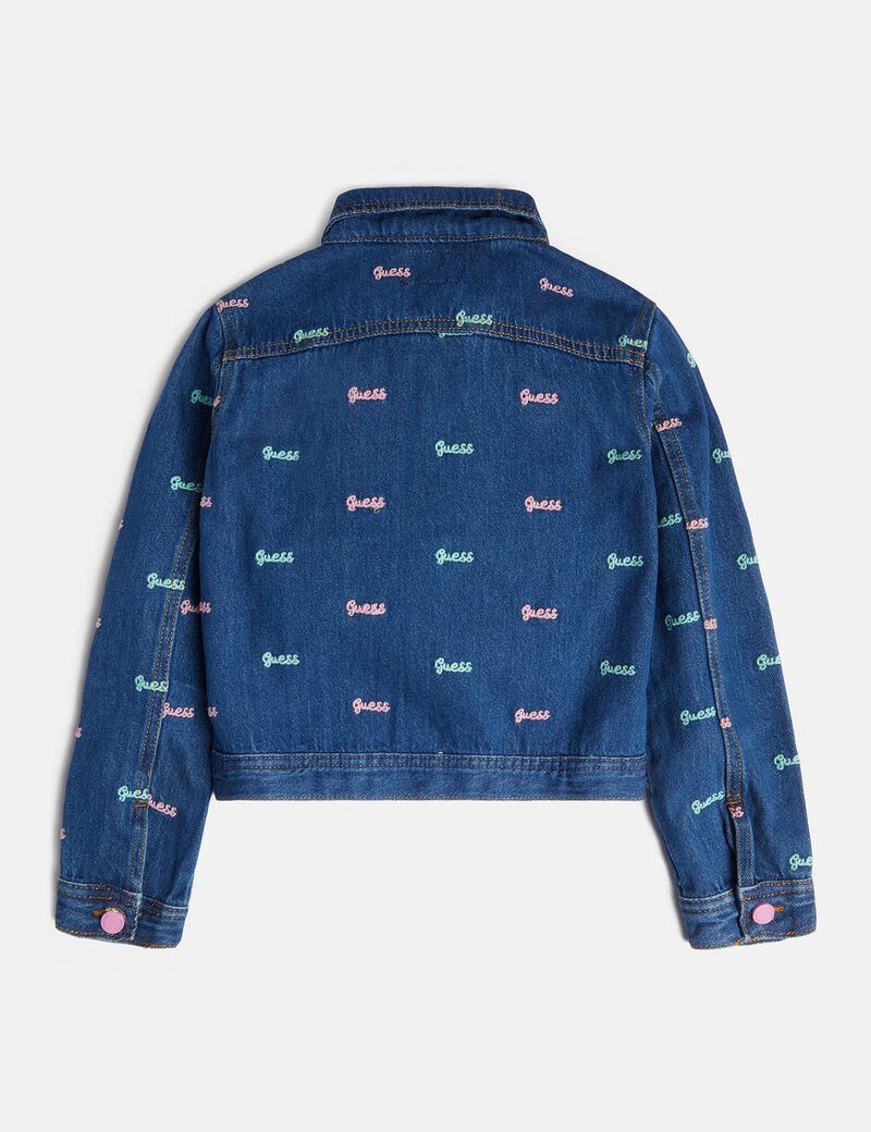 All Over Logo Print Denim Jacket