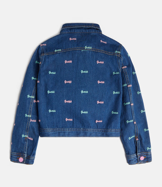 All Over Logo Print Denim Jacket