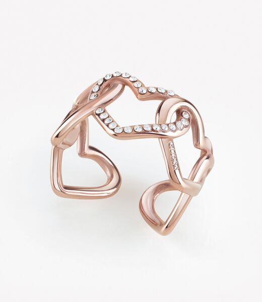 Gold Interlinked Heart Ring