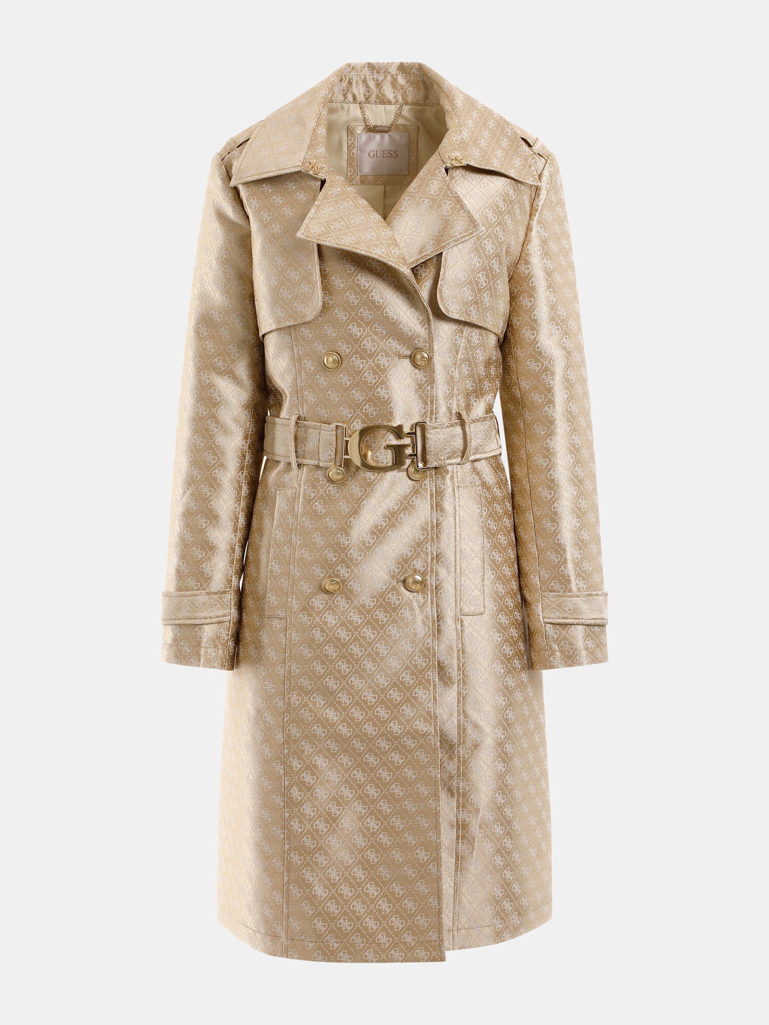 Shop GUESS Online 4G Logo Jacquard Trench Coat