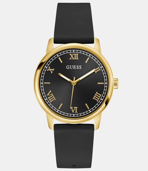 Mens Black Gold Tone Analog Watch