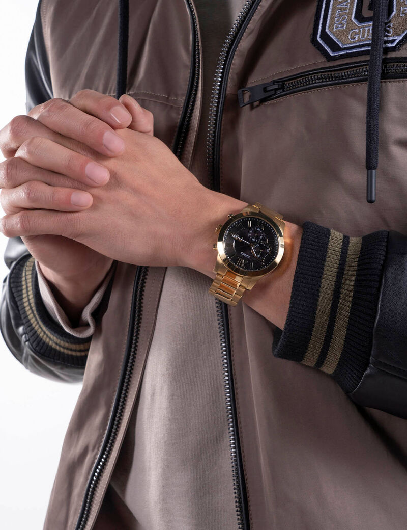 Black And Gold Multifunction Watch