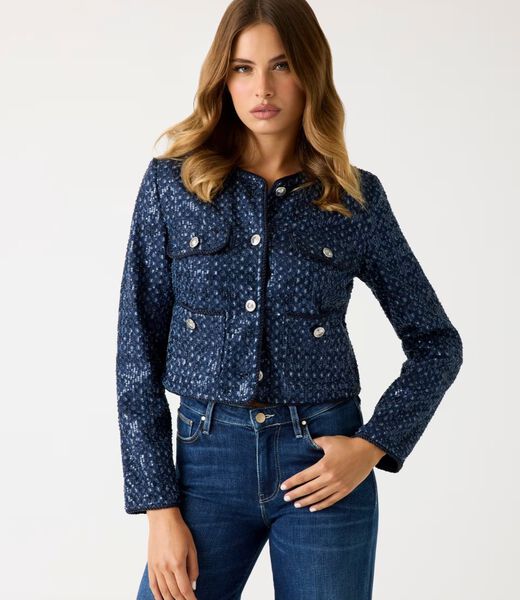 Sequin denim jacket