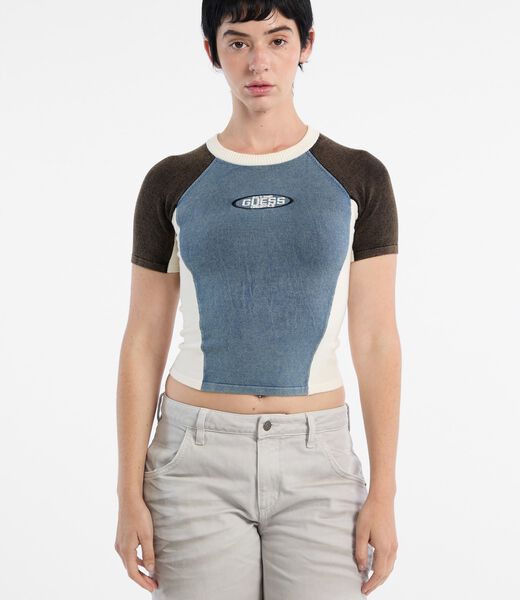 Cropped logo sweater