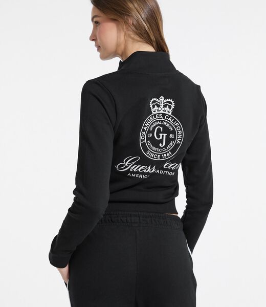 Cropped V-neck sweatshirt
