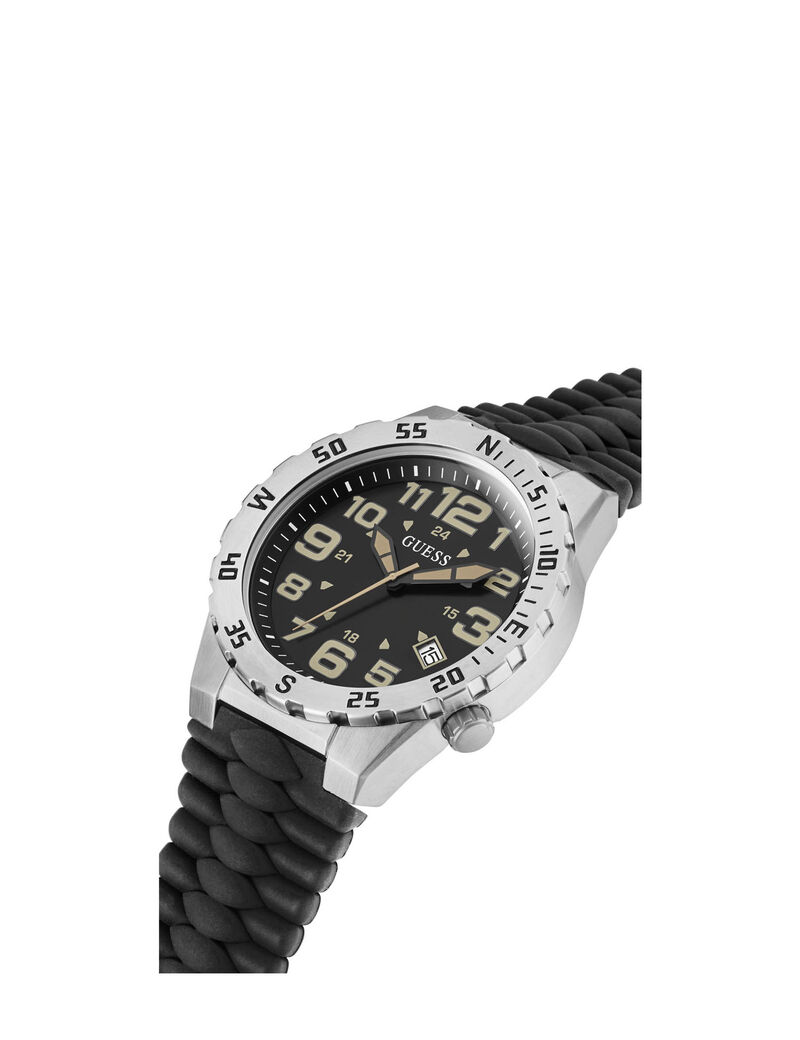 Silver And Black Multifunction Watch