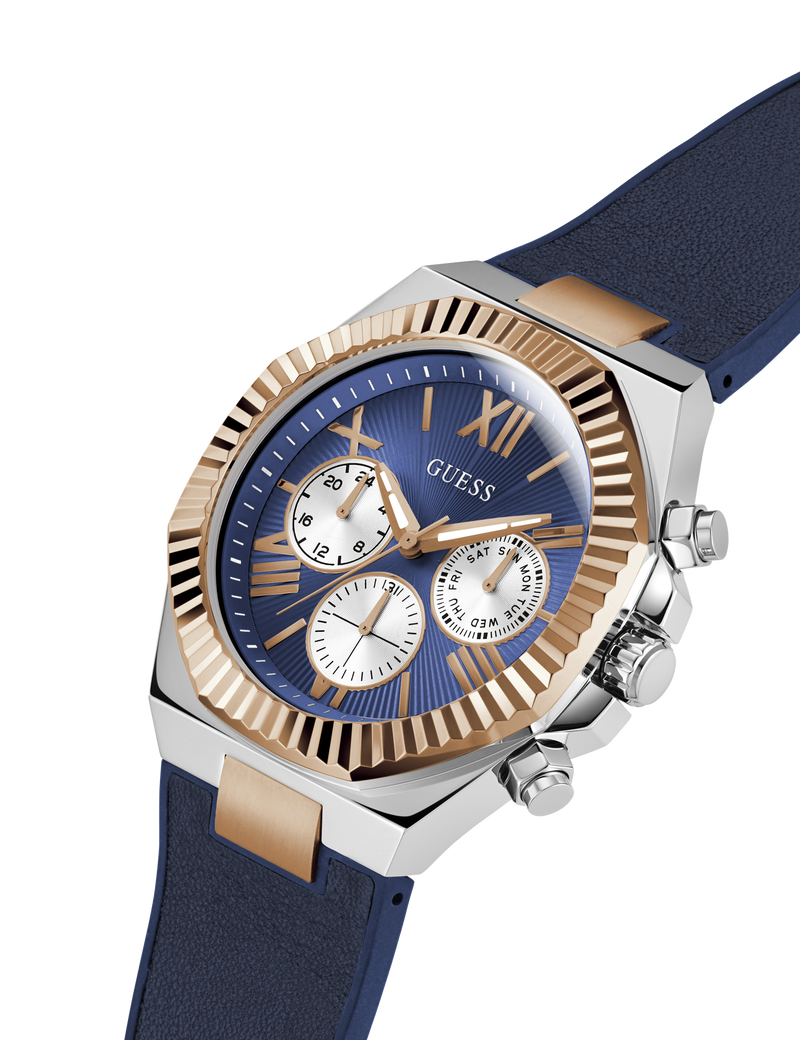 Mens Blue 2-Tone Multi-function Watch