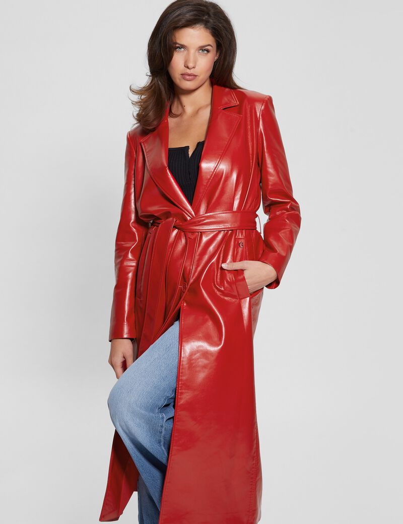 Faux Leather Coat