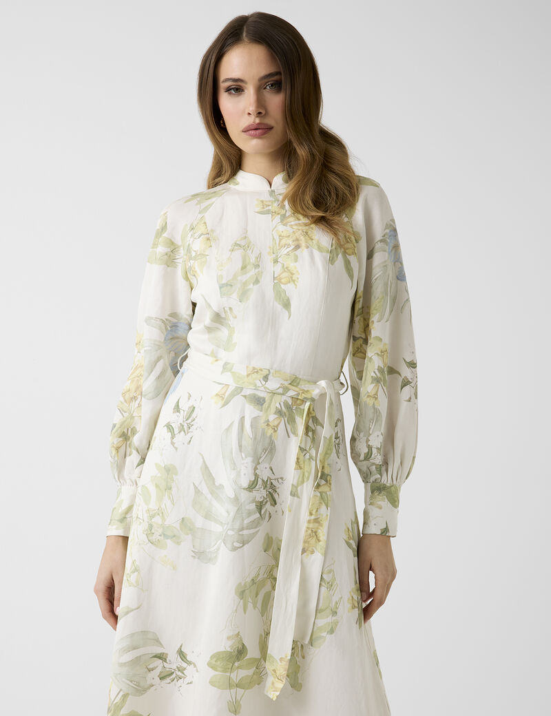 Miriam Belted Ls Maxi Dress