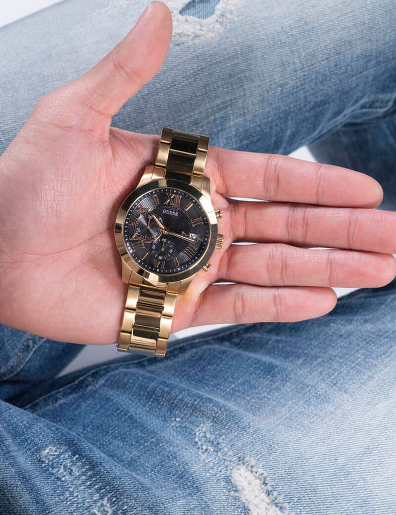 Black And Gold Multifunction Watch