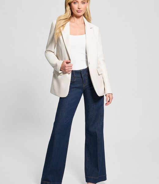 Faux leather blazer