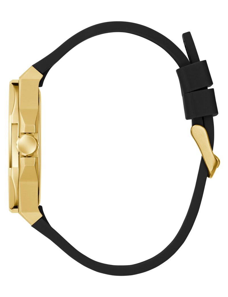 Mens Black Gold Tone Analog Watch