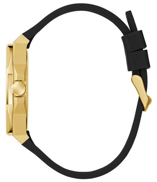 Mens Black Gold Tone Analog Watch