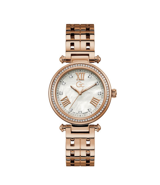 Gc Rose Gold And Crystal Watch