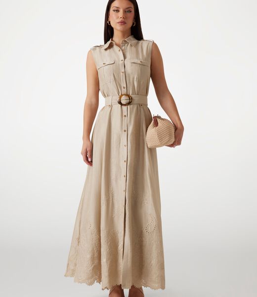 Marciano linen-blend long dress