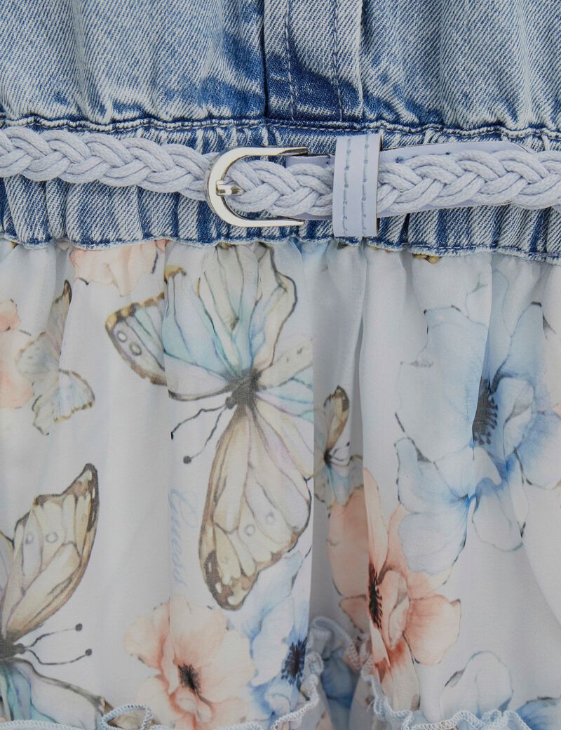 Mixed fabric dress