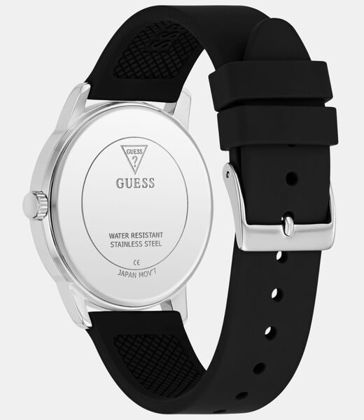 Mens Black Silver Tone Analog Watch
