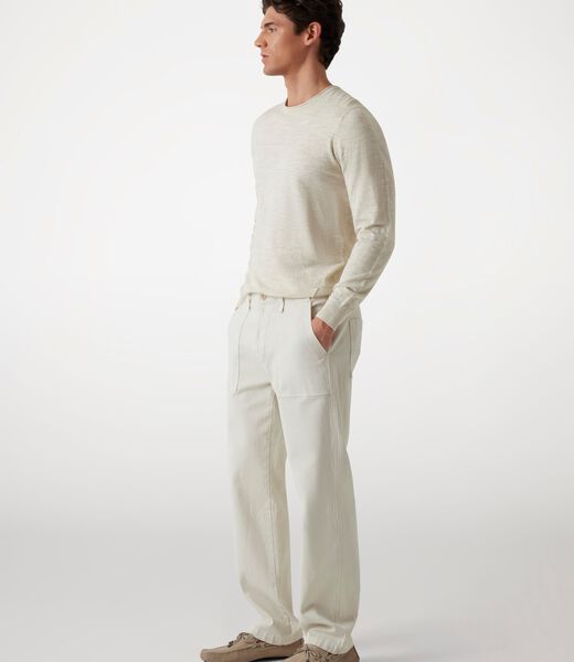 Rigid denim utility pants