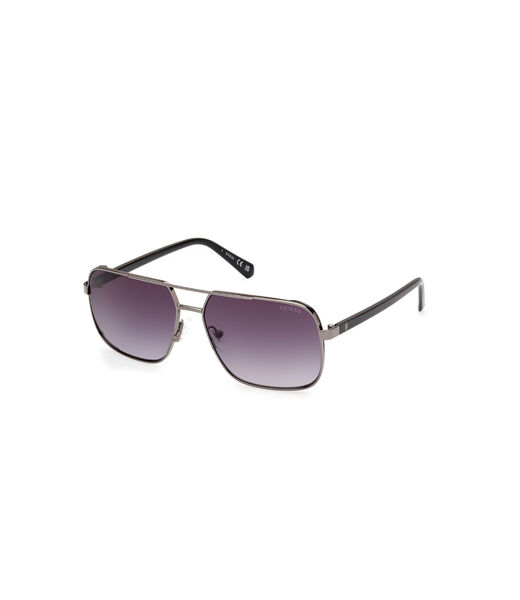 Metal Sun Glasses M Shiny Gunmetal Gradient Brown