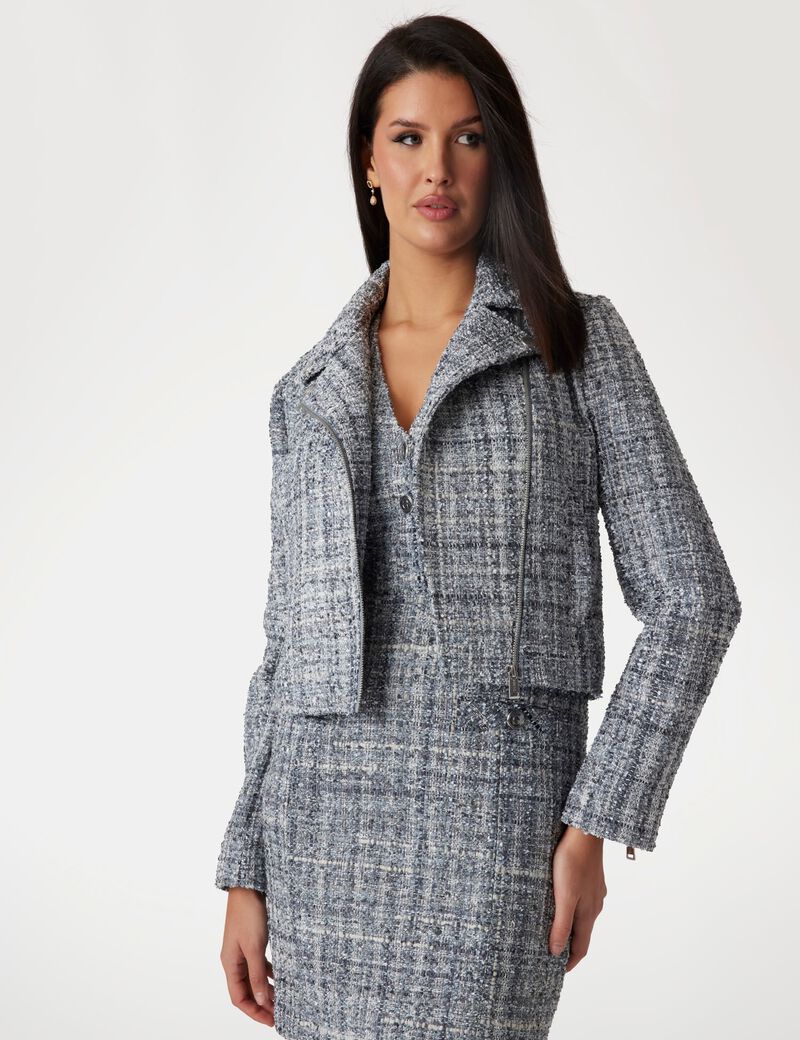 Tweed biker jacket