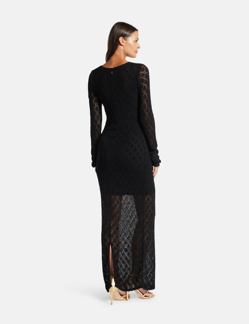 Open-work bodycon maxi dress