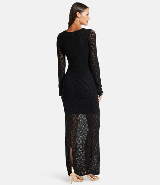 Open-work bodycon maxi dress