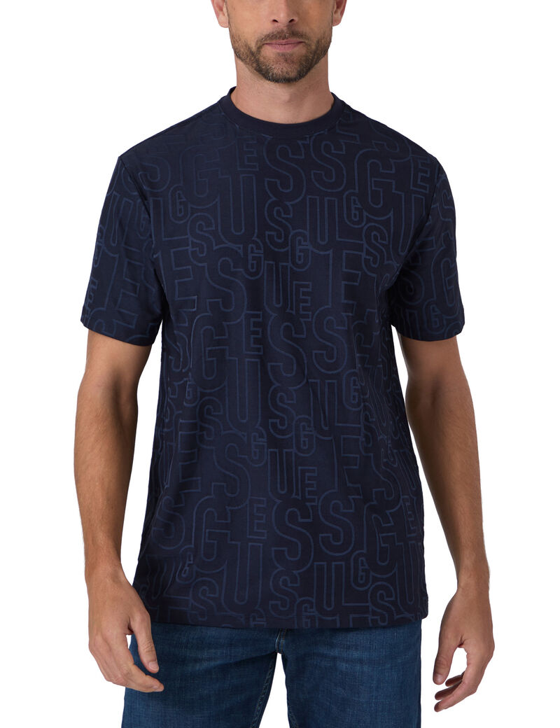 guess all over logo t shirt