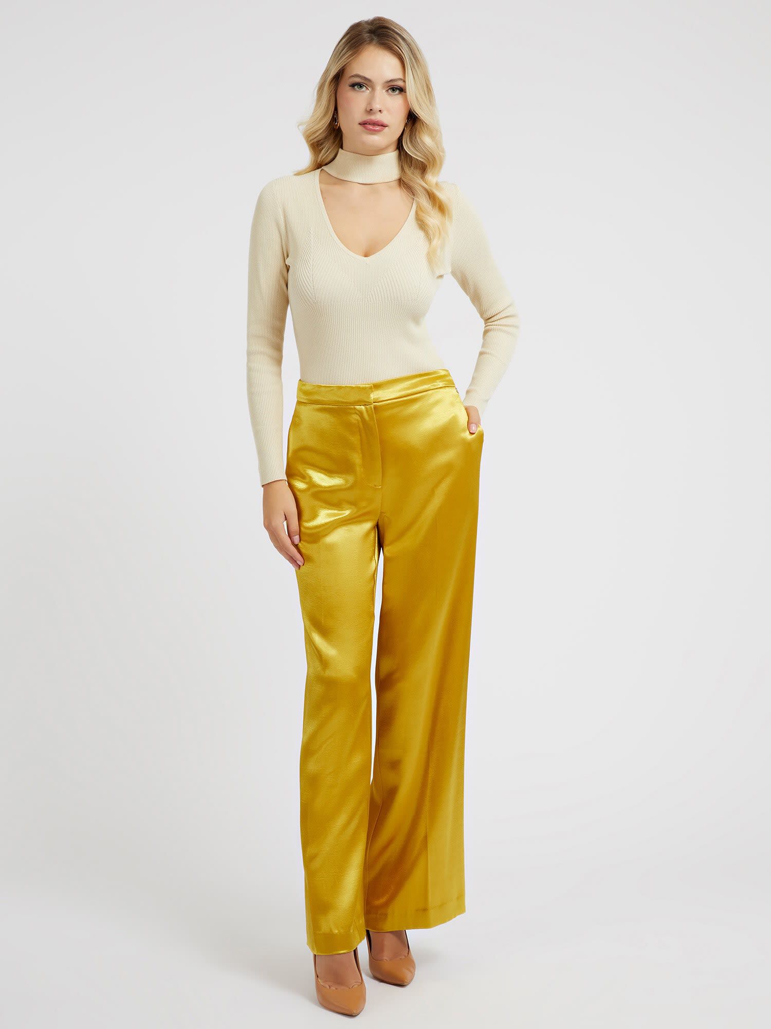 Shop GUESS Online Satin Flare Pant