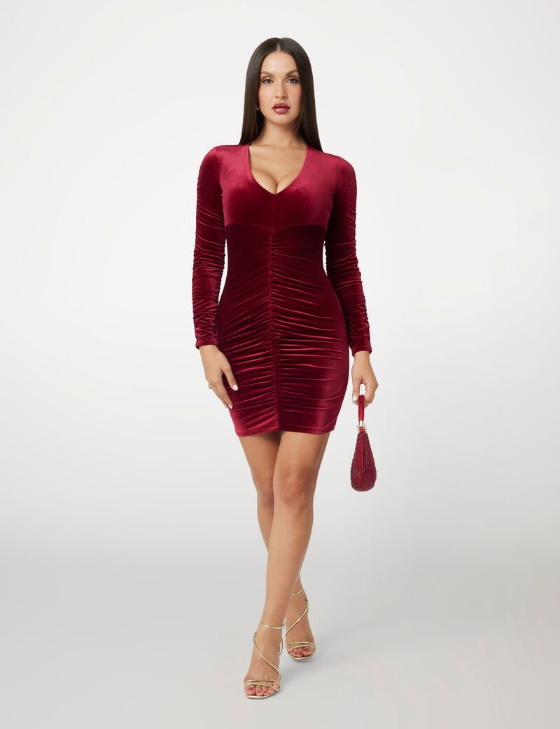 Velour bodycon mini dress