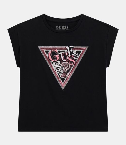 Triangle logo sequins  t-shirt