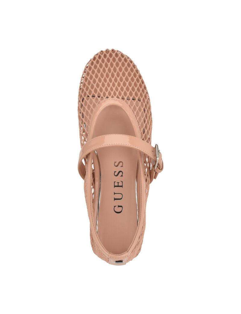 Paxey Mesh MaryJane Flat with Hook and Loop Closure